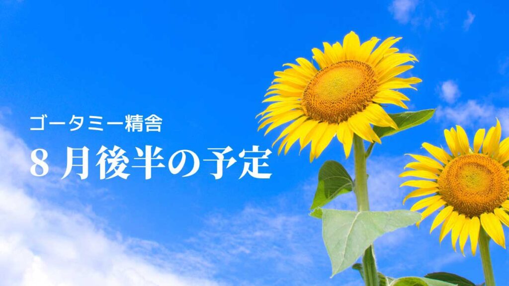 8月後半の予定